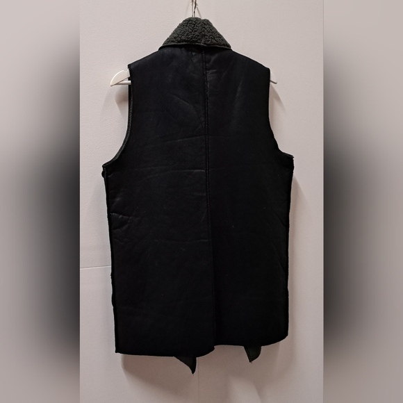 Cherish Women's Open Vest Faux Leather Faux Shearling Winter Jacket Size Large - Picture 6 of 9